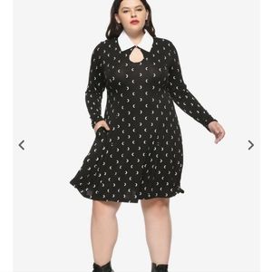 Moon print long sleeve dress